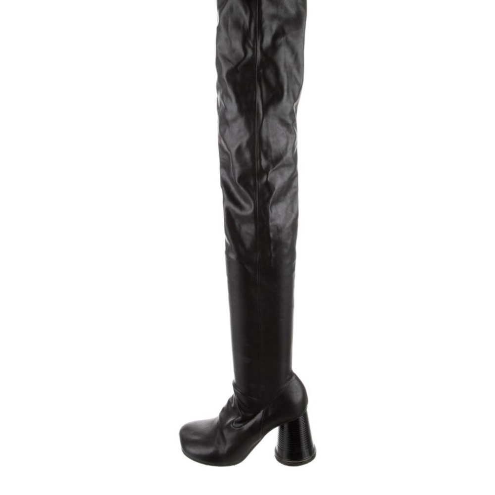 Maison Martin Margiela Black Over-the-Knee Boots with Chunky Heel